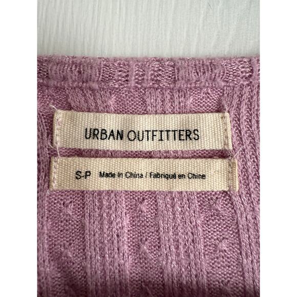 Urban Outfitters Lilac Ribbed Cropped Babydoll Peplum Long Sleeve Top size Small - Picture 5 of 7